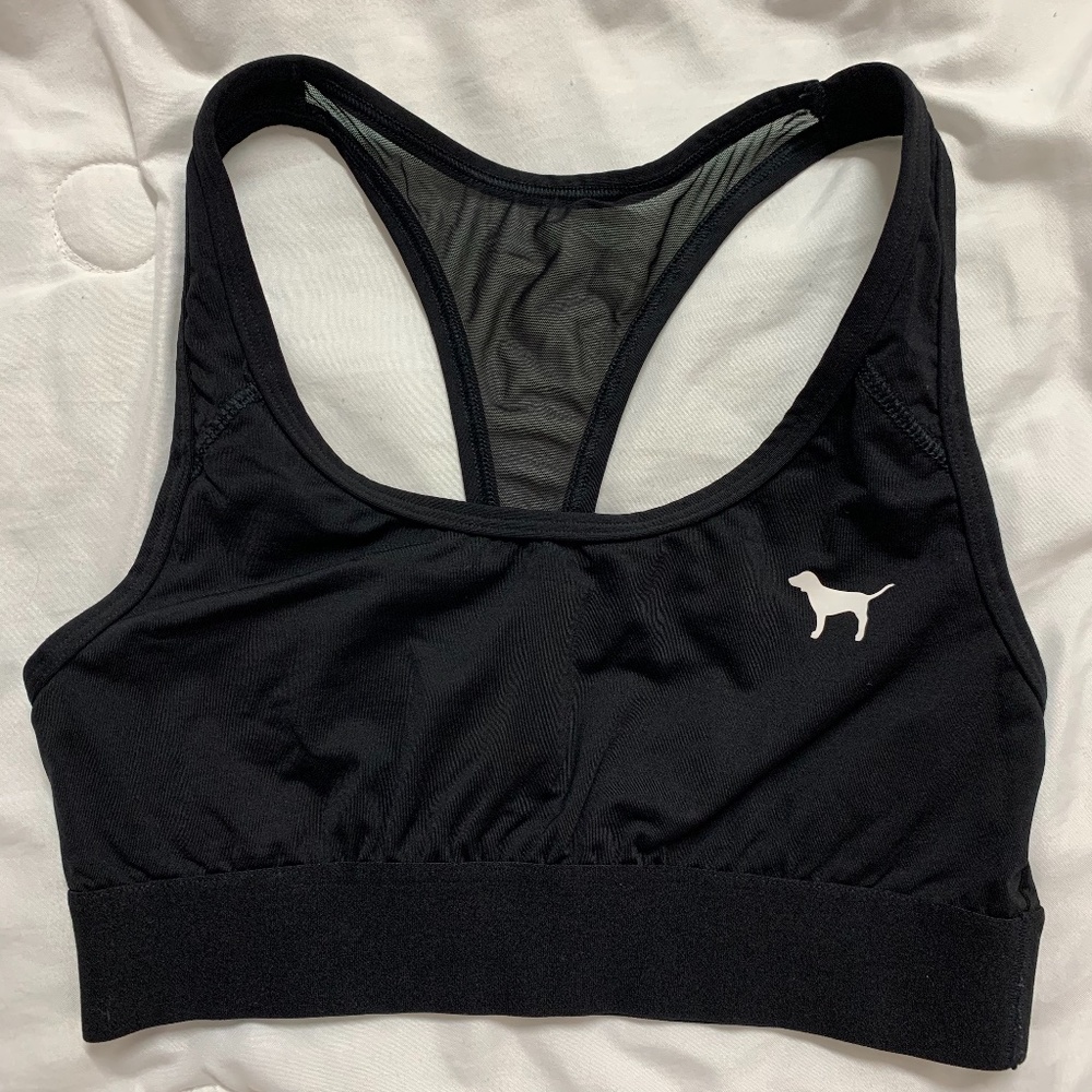VictoriaSecret PINK Black Mesh SportsBra